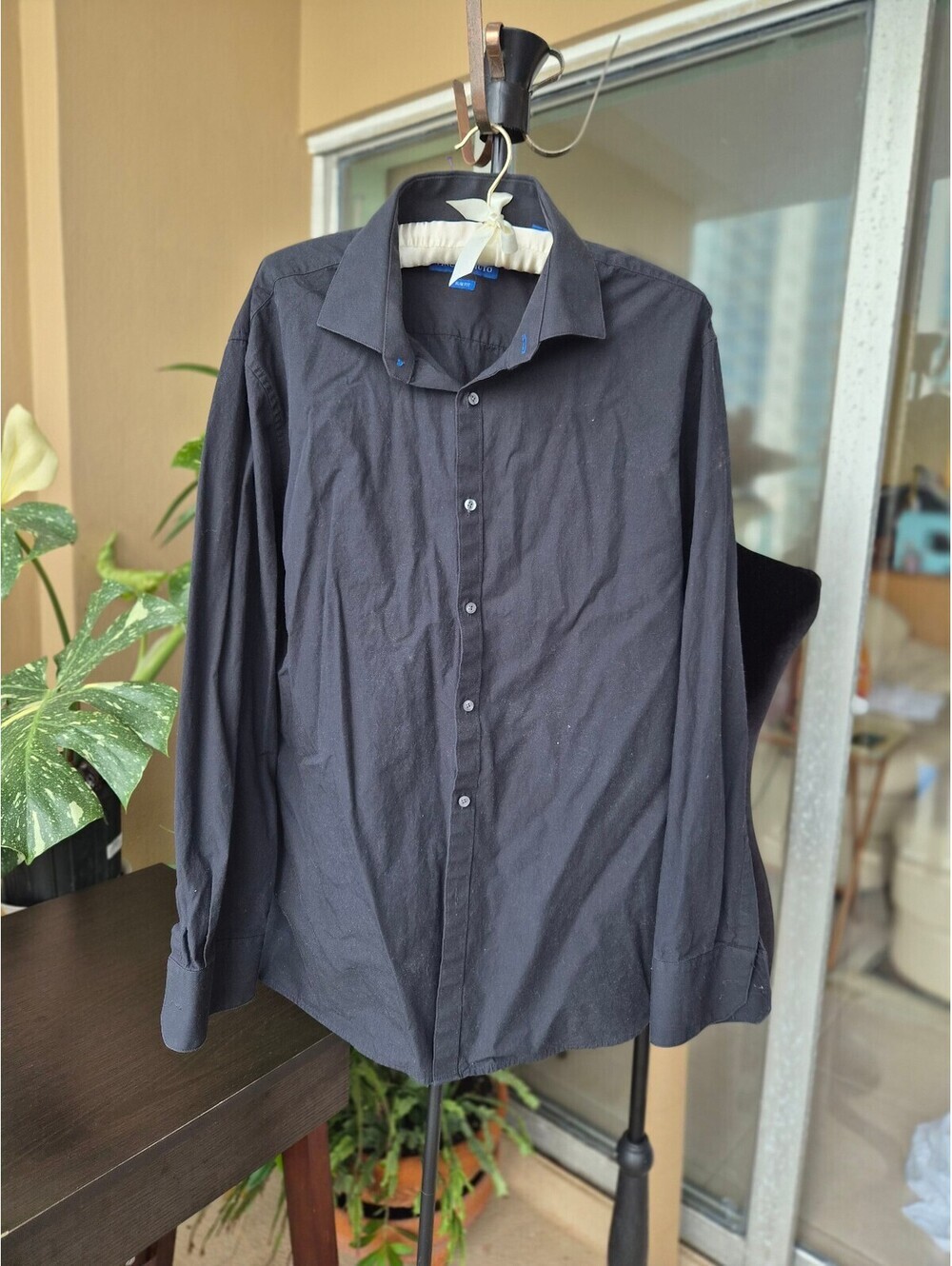 Vince Camuto Men’s Black Slim Fit Dress Shirt Size 17 34/35